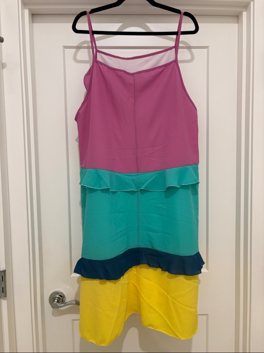 NEW [Haptics] Pocketed Color Block Tiered Ruffle Midi Dress Women's Plus 3X - Picture 12 of 16